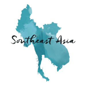 A map outline of Southeast Asia.