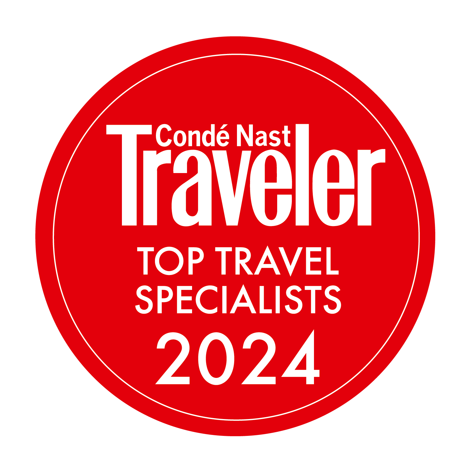 The logo showing acceptance into the Conde Nast Traveler Top Travel Specialists List 204