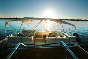 A boat ready for a sunset cruise at Victoria Falls River Lodge