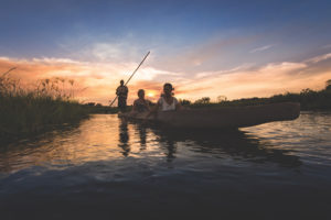 Mokoro ride in the Okavango Delta, Botswana