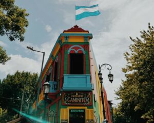 A picture of a building from the La Boca neighborhood in Buenos Aires, Argentina