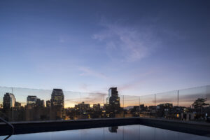 A view from the rooftop of the Singular Santiago Hotel.