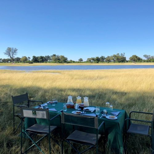 Outdoor dining in the Okavango Delta, Botswana