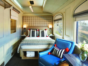 A bedroom aboard the Andean Explorer Train.