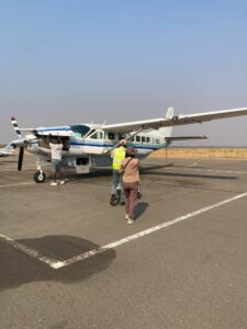 A light aircraft for transfers in Africa.