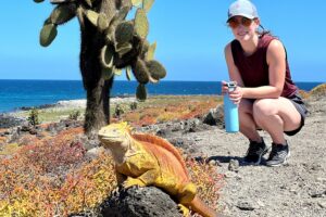 A highlight of 2023 was traveling to Ecuador’s Galápagos Islands for the first time. This photo of me and my new friend was taken on South Plaza Island