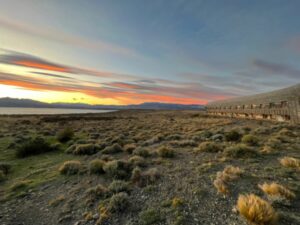 Sunset view from lodge, Chile