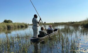 A mokoro ride in the Okavango Delta, Botswana