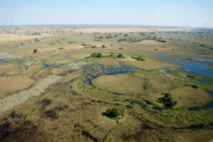 A helicopter ride in the Okavango Delta, Botswana
