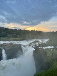 Murchison Falls in Uganda at Sunset.