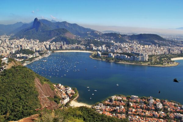 The view from Sugar Loaf Mountain in Rio de Janeiro. Brazil.