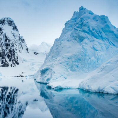 Water and iceberg in Antarctica.