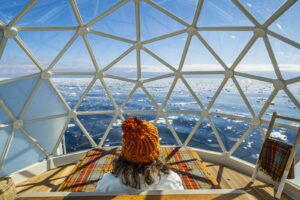 The igloo sleeping room on the ship National Geographic Endurance.