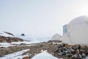 The pods at Whichaway Camp in Antarctica.