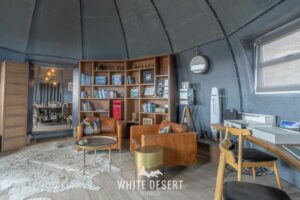 The library at Whichaway Camp in Antarctica.