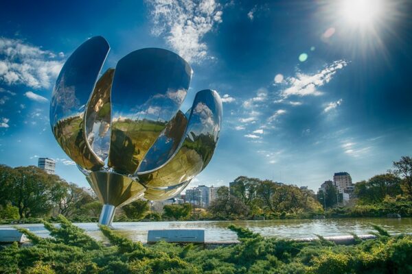 The Floralis Generica sculpture in Buenos Aires, Argentina.