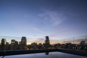 The rooftop view from the Singular hotel in Santiago, Chile.