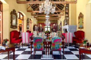 The Great Hall at La Residence in Franschhoek, South Africa.