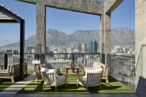 Outside dining at The Silo Hotel in Cape Town