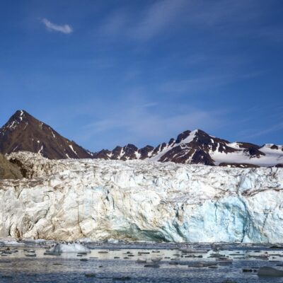 Arctic mountains and ice.