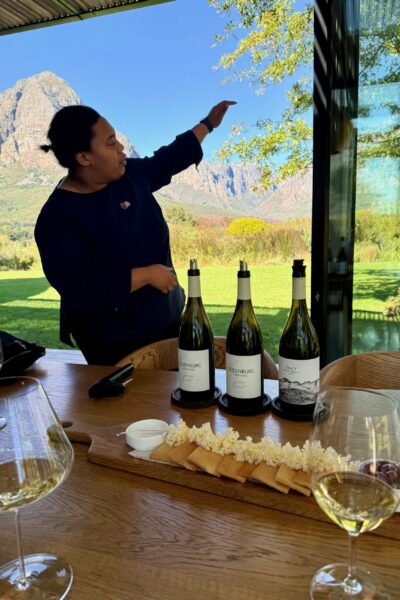 Wine tasting at Oldenburg vineyards.