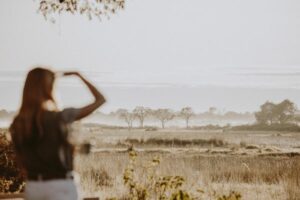 Person looking out at the plains