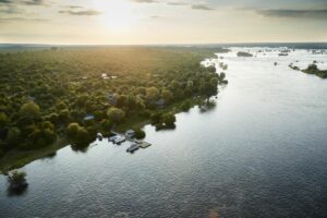 Arial view of Victoria Falls River Lodge
