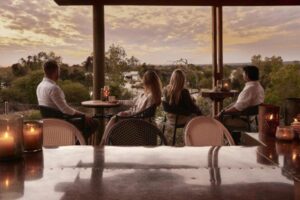 Dining with a view at Victoria Falls River Lodge