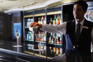 Bartender pouring a drink.