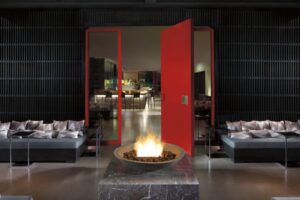 Santiago Ritz Carlton fireplace.