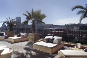 View of the outdoor space of the Santiago Ritz Carlton.