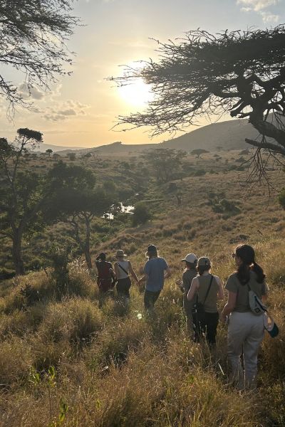 Walking safari in Kenya.