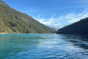 View of the mountains and water in Chile