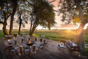 Outdoor deck at Duba Plains.