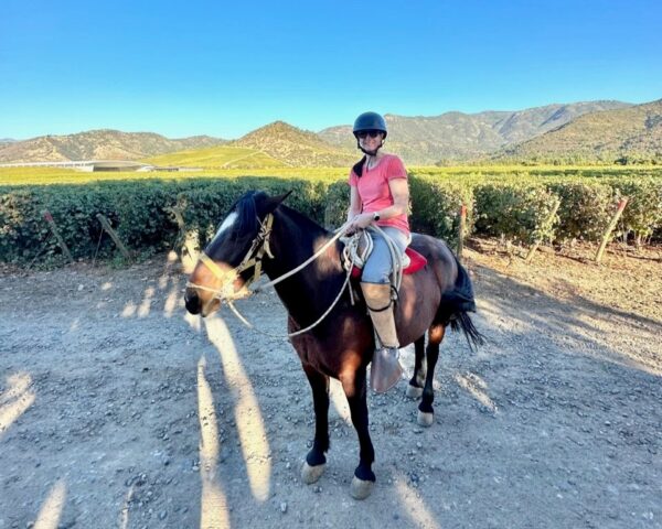 A horseback rider at Vik Resort in Chile.