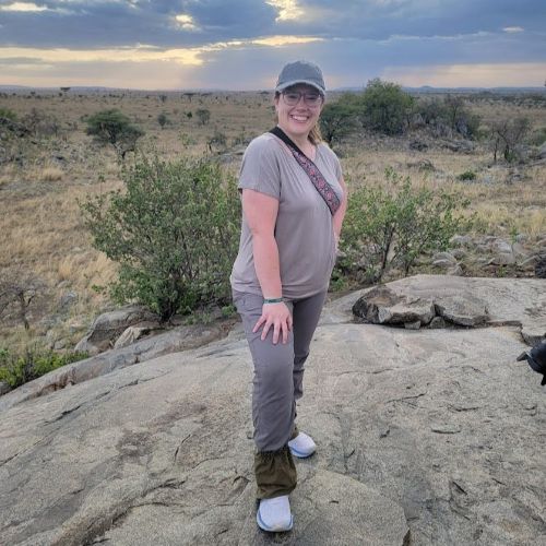 A woman on a rock in Tanzania