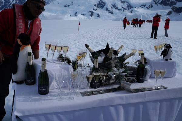 Champagne Toast in Antarctica