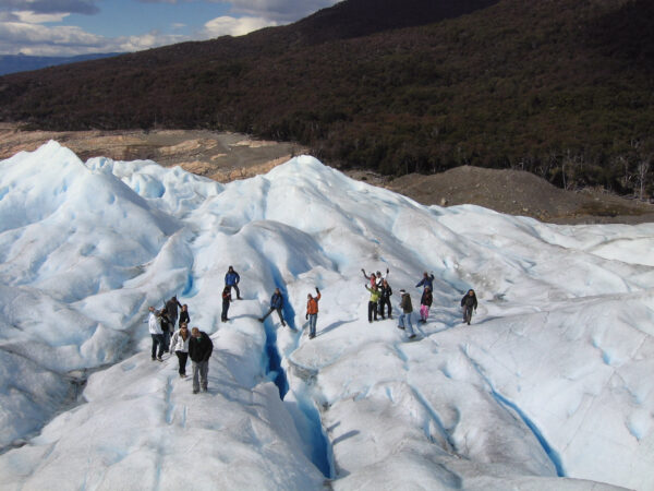 People trekking on Perito Moreno Glacier.