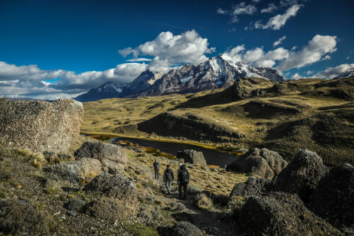 Trekking at Awasi Patagonia Lodge in Torres del Paine, Chile.