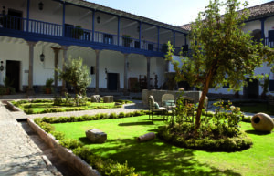 The courtyard at Belmond Palacio Nazarenas in Cusco, Peru.