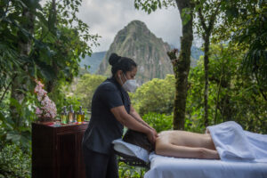 A massage at Belmond Sanctuary Hotel at Machu Picchu in Peru.