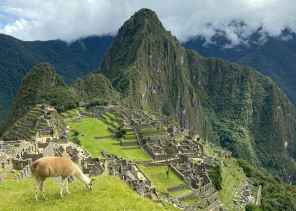 The view of Machu Picchu when arriving from the Inca Trail.